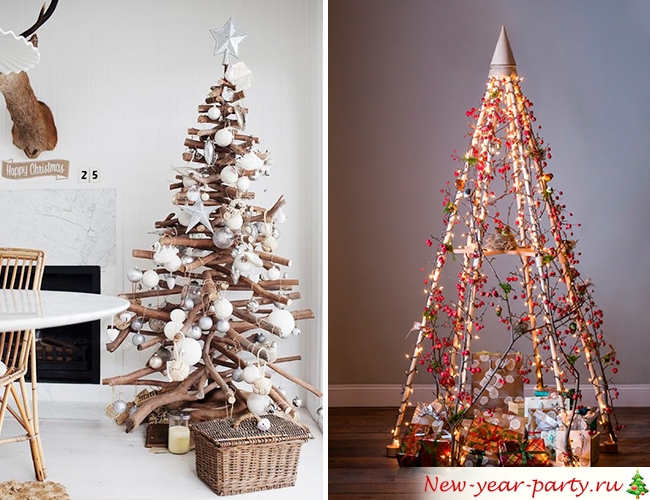 Vánoční strom vyrobený z tyčinek
